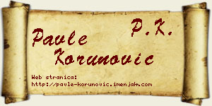 Pavle Korunović vizit kartica